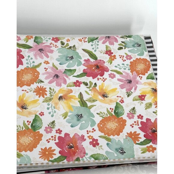 12x12 Scrapbook Album Expandable Stop & Smell The Flowers Kit My Big Ideas 10 Sh - Picture 2 of 6